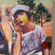 Family portrait at the beach signed Patrice Landauer