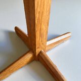 Rare oak and ceramic floor lamp – Guillerme et Chambron, 1950s