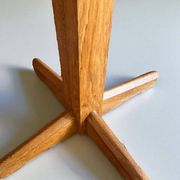 Rare oak and ceramic floor lamp – Guillerme et Chambron, 1950s