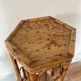 Rattan harness / bamboo console high table