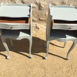 Pair of patinated Louis XV style bedside tables