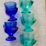5 glass egg cups
