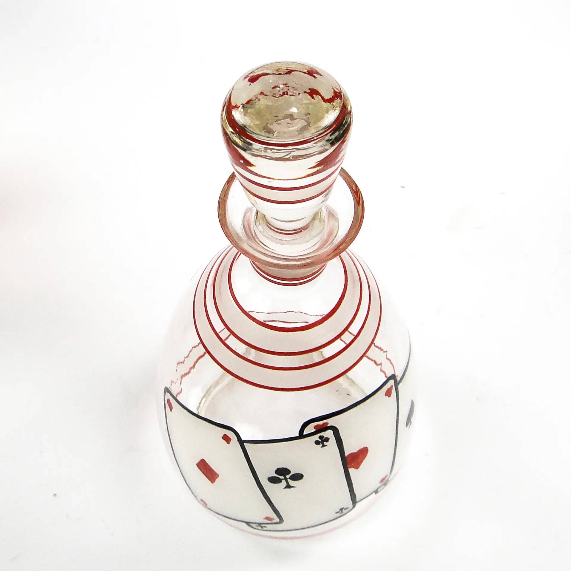 Bridge decanter, mid-century modern, glass, Hortensja, Poland, 1950s