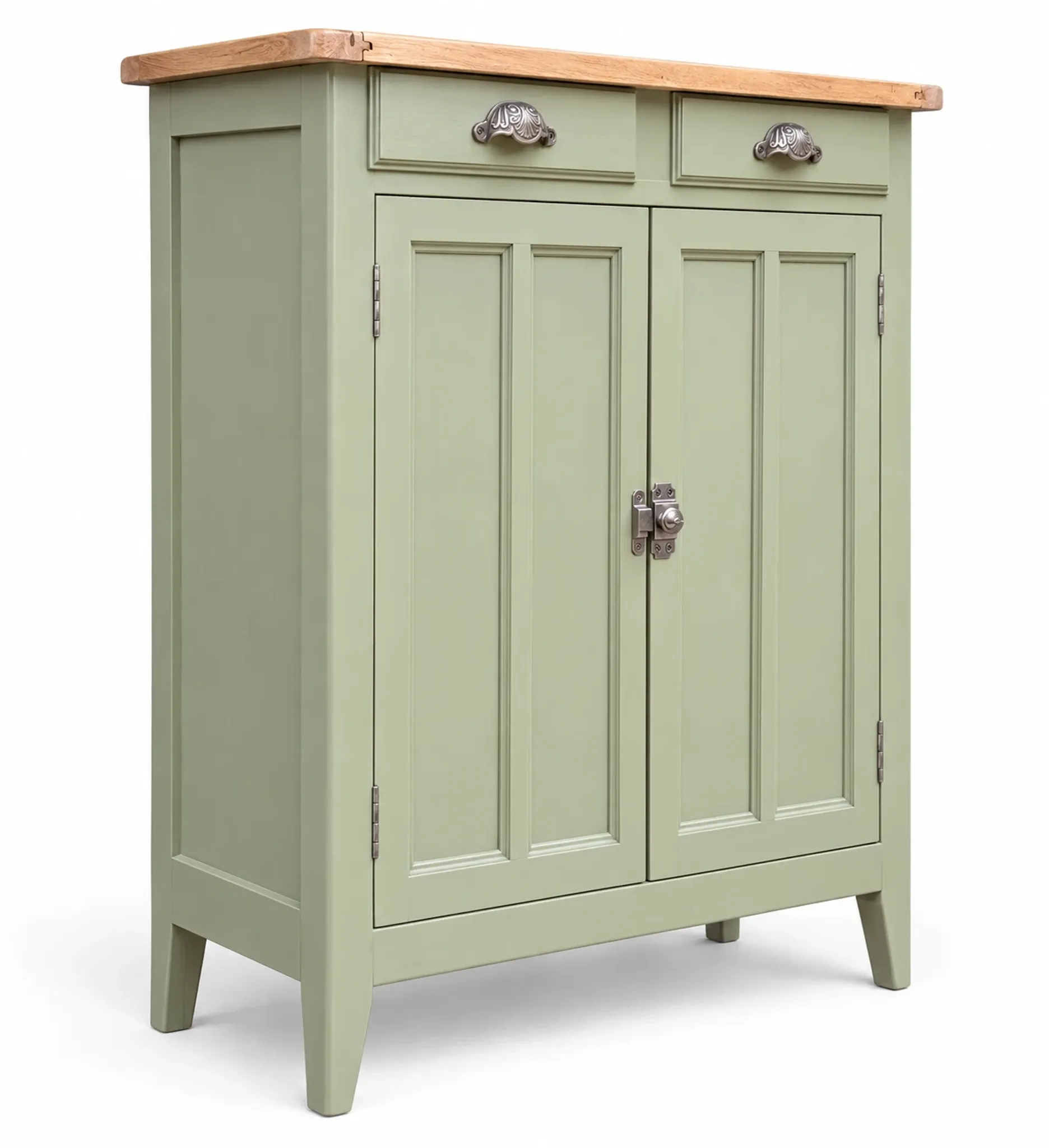 Renovated khaki Art Deco Parisian buffet in beech.