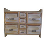 Spice cabinet with earthenware drawers