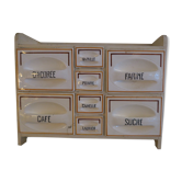 Spice cabinet with earthenware drawers