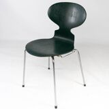 Lot de 5 chaises Ant vert foncé, modèle 3101, conçu par Arne Jacobsen, années 1960