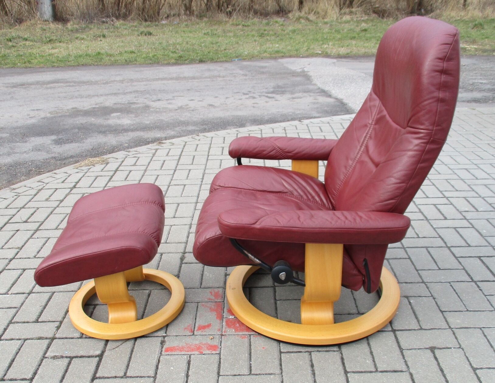 Armchair with Footstool, Stressless, Switzerland, 1970s