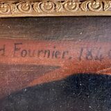 Oil on canvas by charles fournier portrait of femme au camee 1840