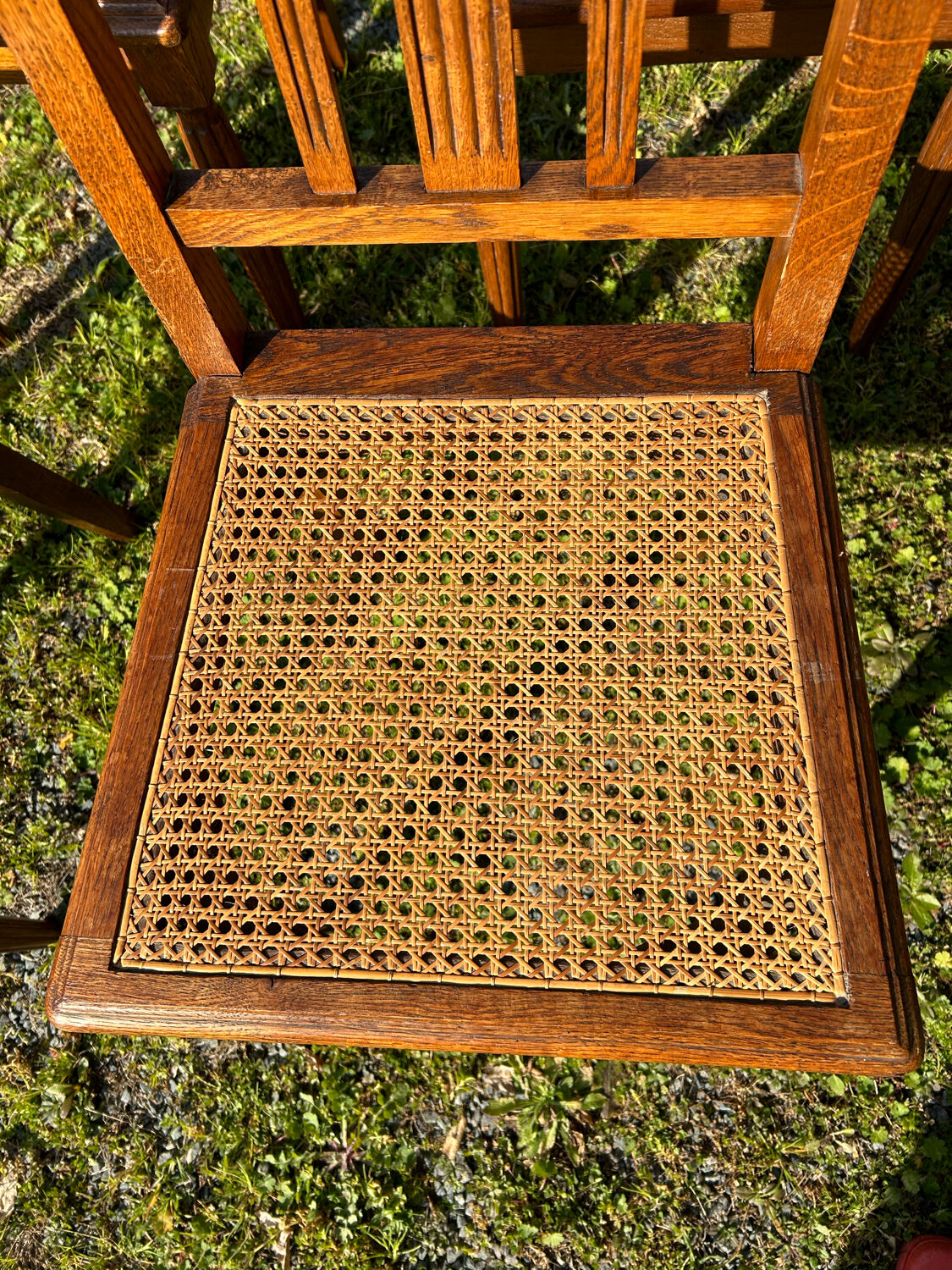6 chairs tanned oak art deco
