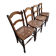 Set of 4 antique dining chairs with caned seats, beech, France, circa 1900–1920.
