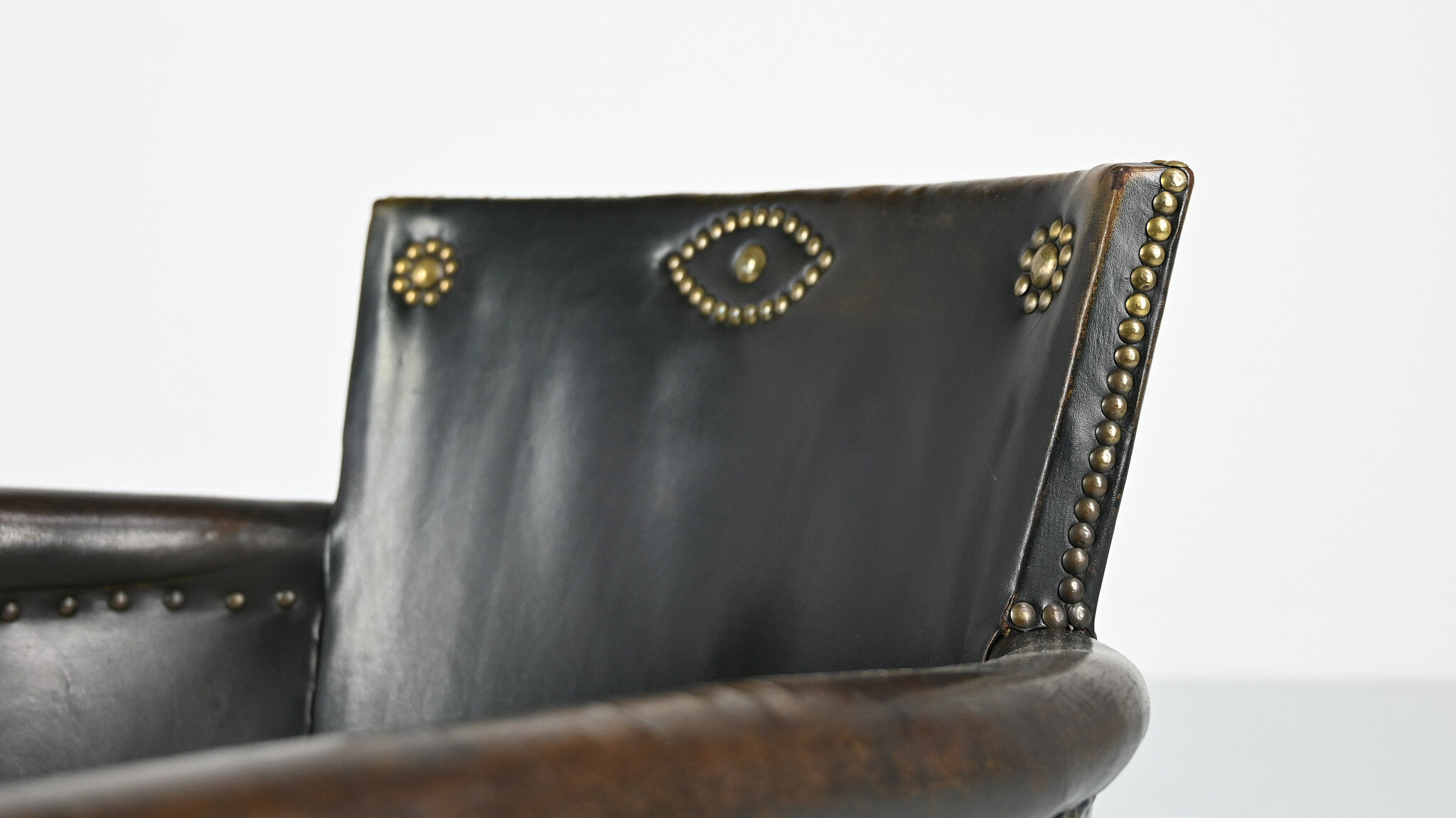 Otto Schulz leather club chair, for Boet. Sweden, C.1940