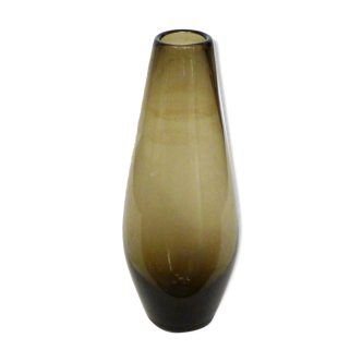 Large smoked blown glass vase