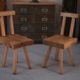 2 brutalist chairs from the mobichalet brand 1960's