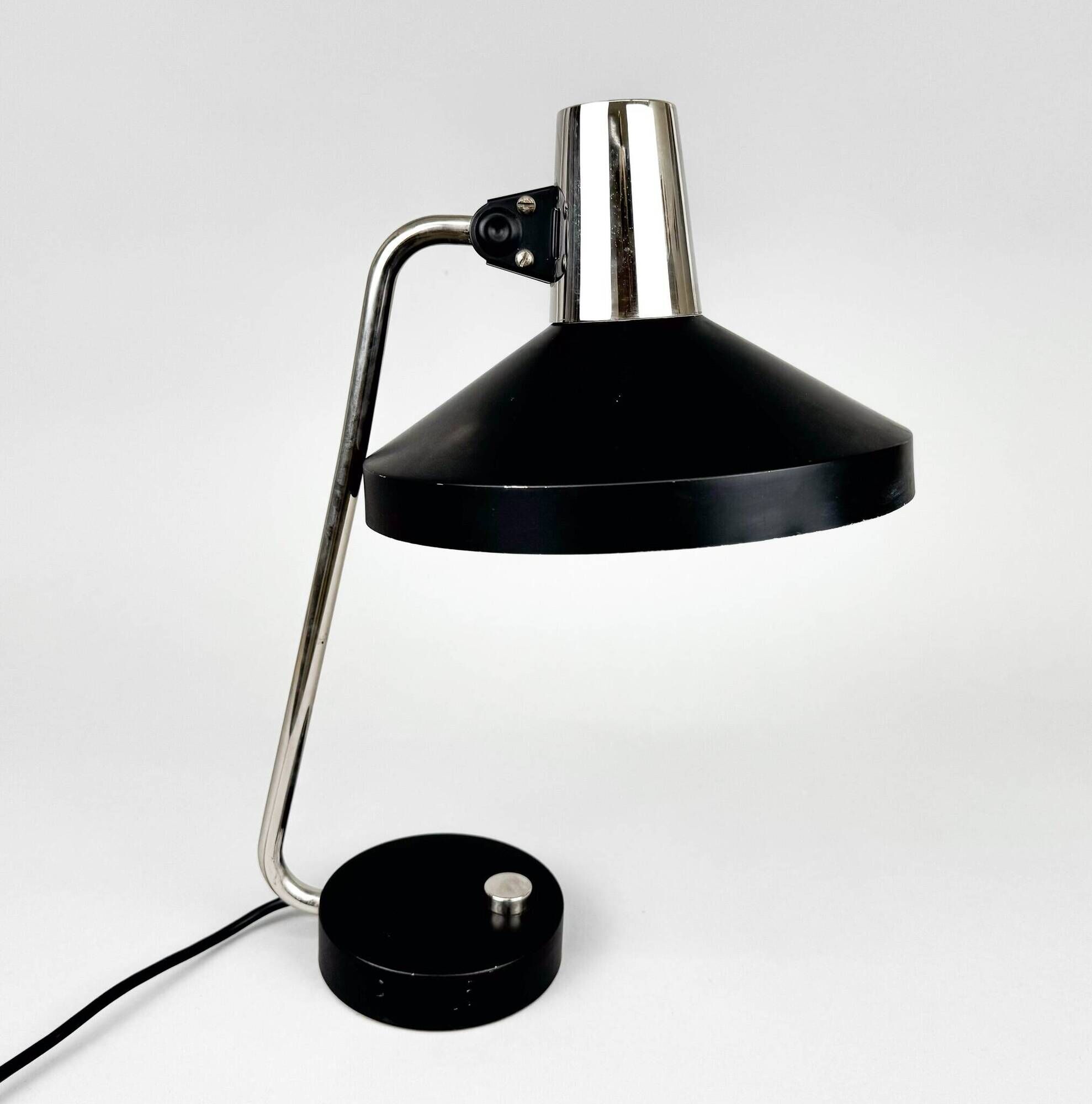 Mid Century Chrome & Metal Adjustable Table Lamp, 1970s