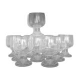 10 vintage stemmed glasses in molded glass