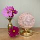 Vintage art deco globe table lamp in pink and gold Clichy glass