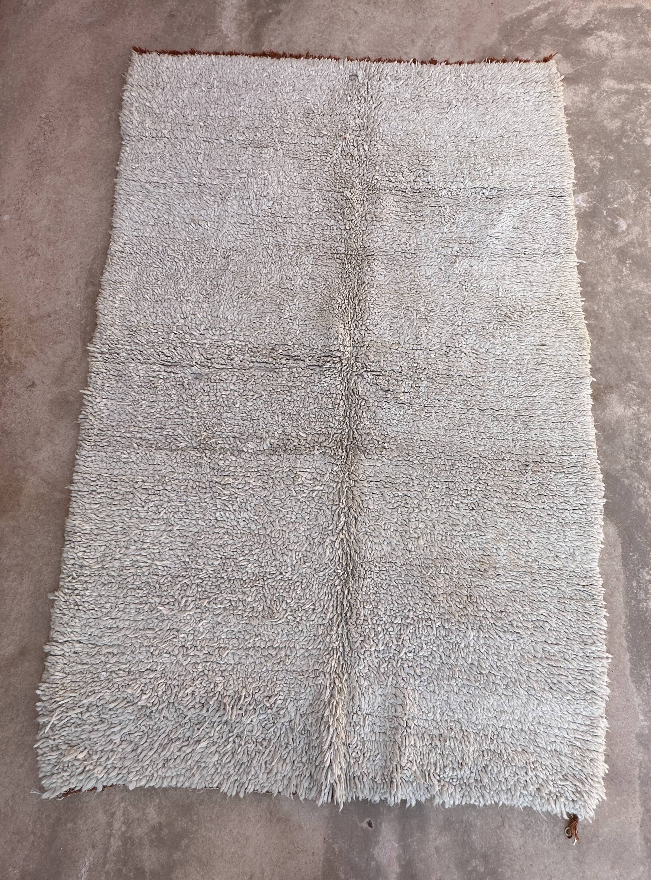 Beni Ourain Moroccan rug white - 238 x 157 cm