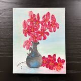 Petit tableau bouquet rose