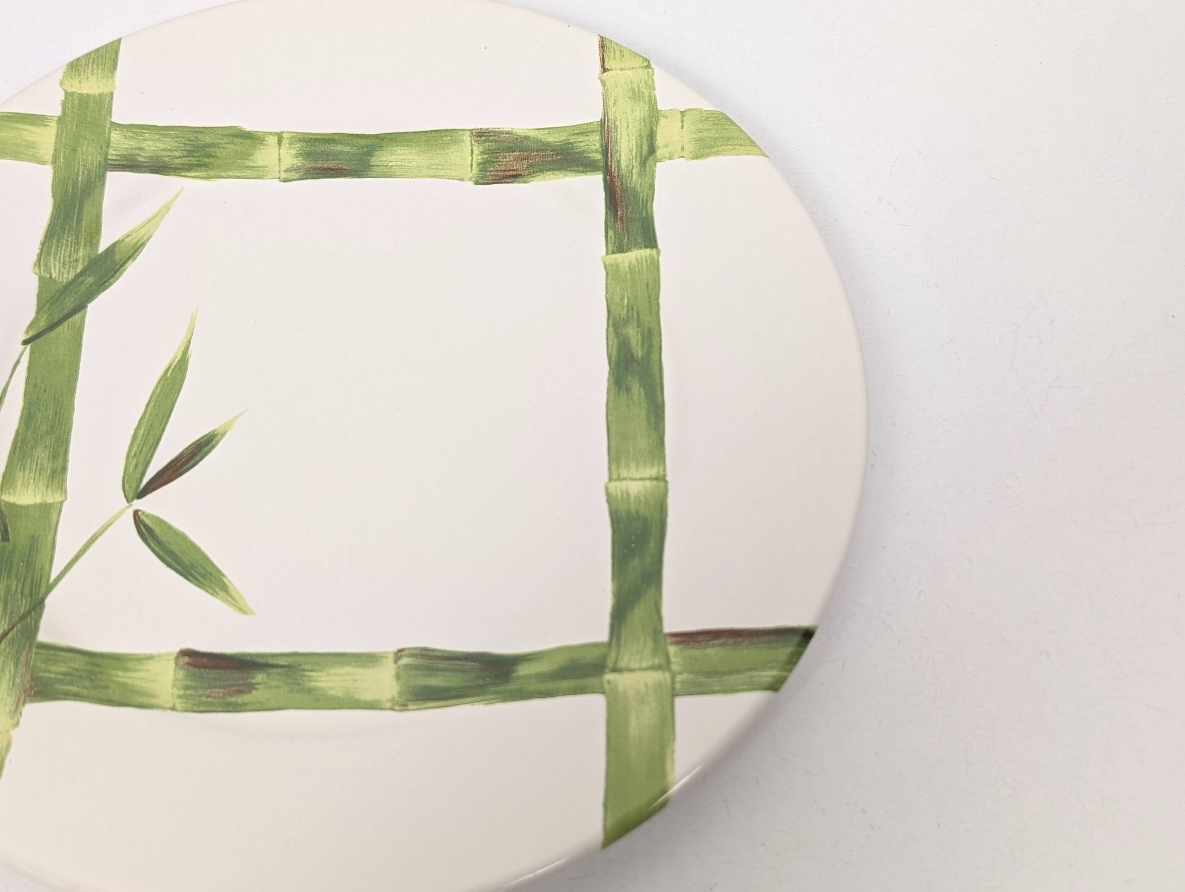 Set of 12 "bamboo" dessert plates