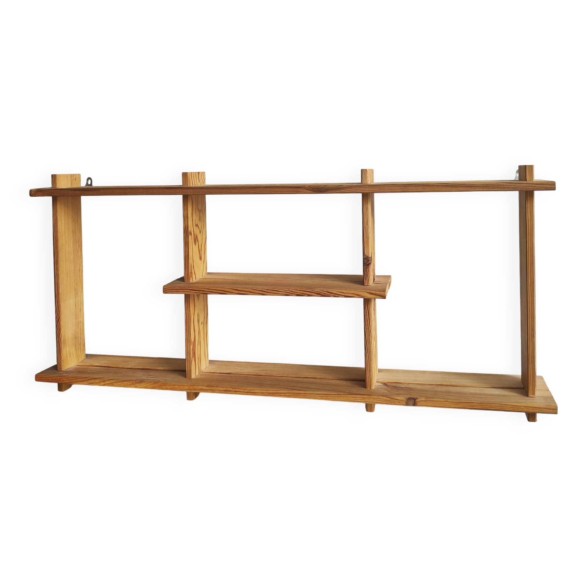 Solid pine shelf in 80s Maison Regain style