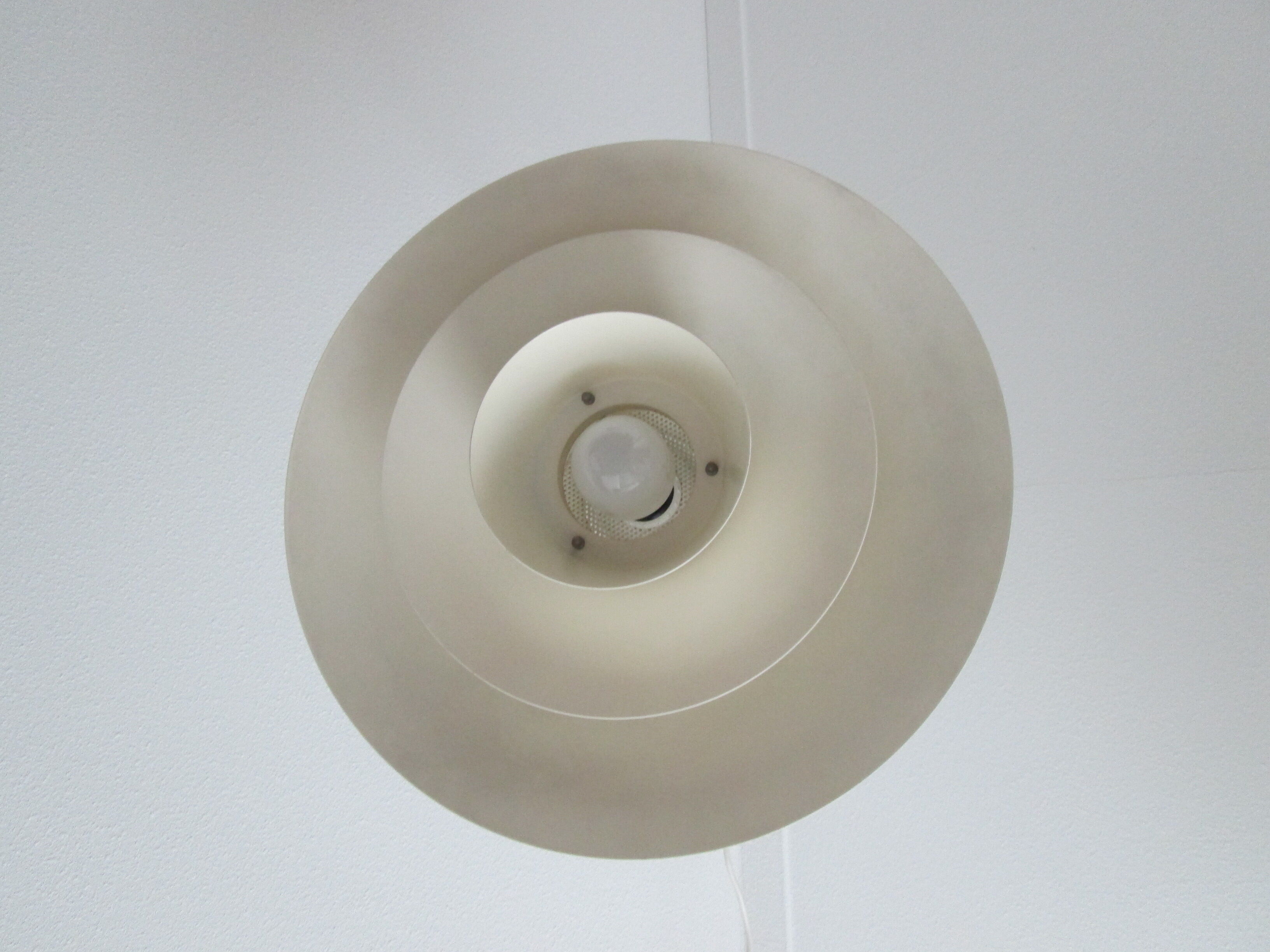 Danish Mid-century vintage pendant light, off-white, classic lines, glare free, PH-style