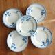 Set of 5 dessert plates, blue floral decoration