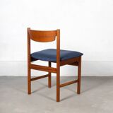 Set of 6 Dining Chairs by White and Newton in dark blue upholstery