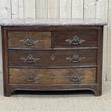 Regency period chest of drawers in amaranth and marble top - 18th century