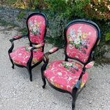 Pair of transition style armchairs