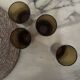 Set of 4 smoky amber brown water/orangeade glasses, France 1970.
