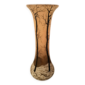 Vase signé Legras art nouveau en verre émaillé