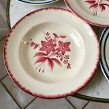 Set of 6 mismatched hollow plates longchamp and hbcm model mulhouse years 40-50