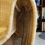 Vintage Driade King Tubby Rattan Armchairs by Miki Astori