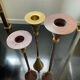 Trio of vintage brass and copper candle holders