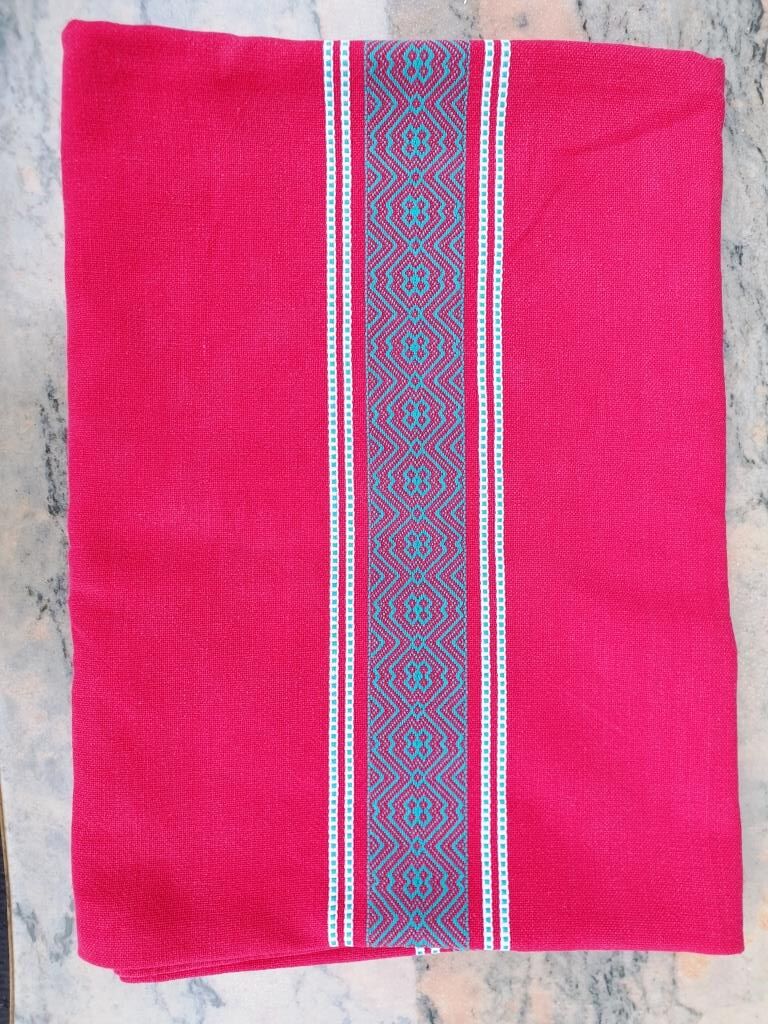 Vintage vermilion Basque tablecloth 180X130