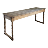 Oak console, 19th century draper table