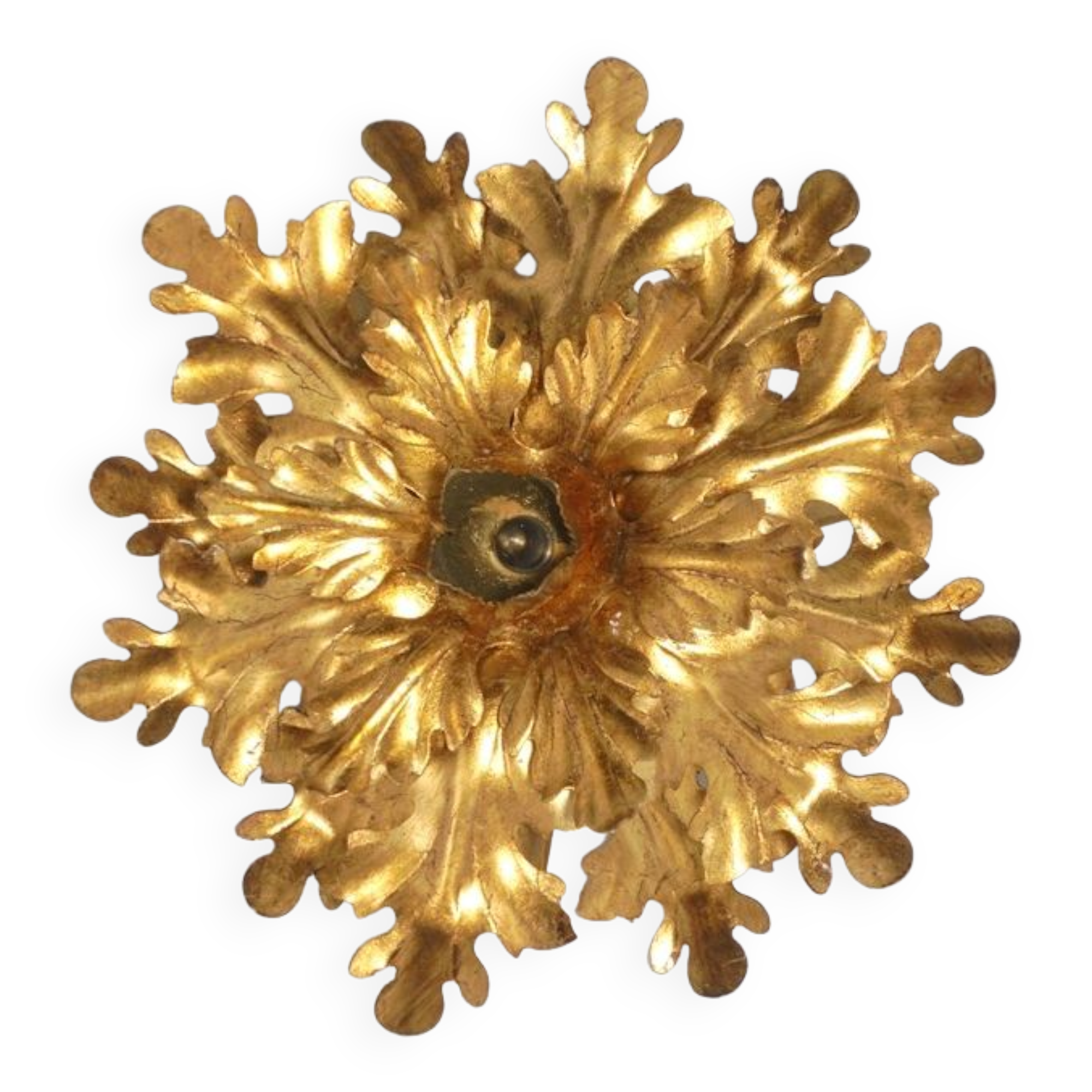 Golden leaf wall lamp