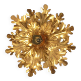Golden leaf wall lamp