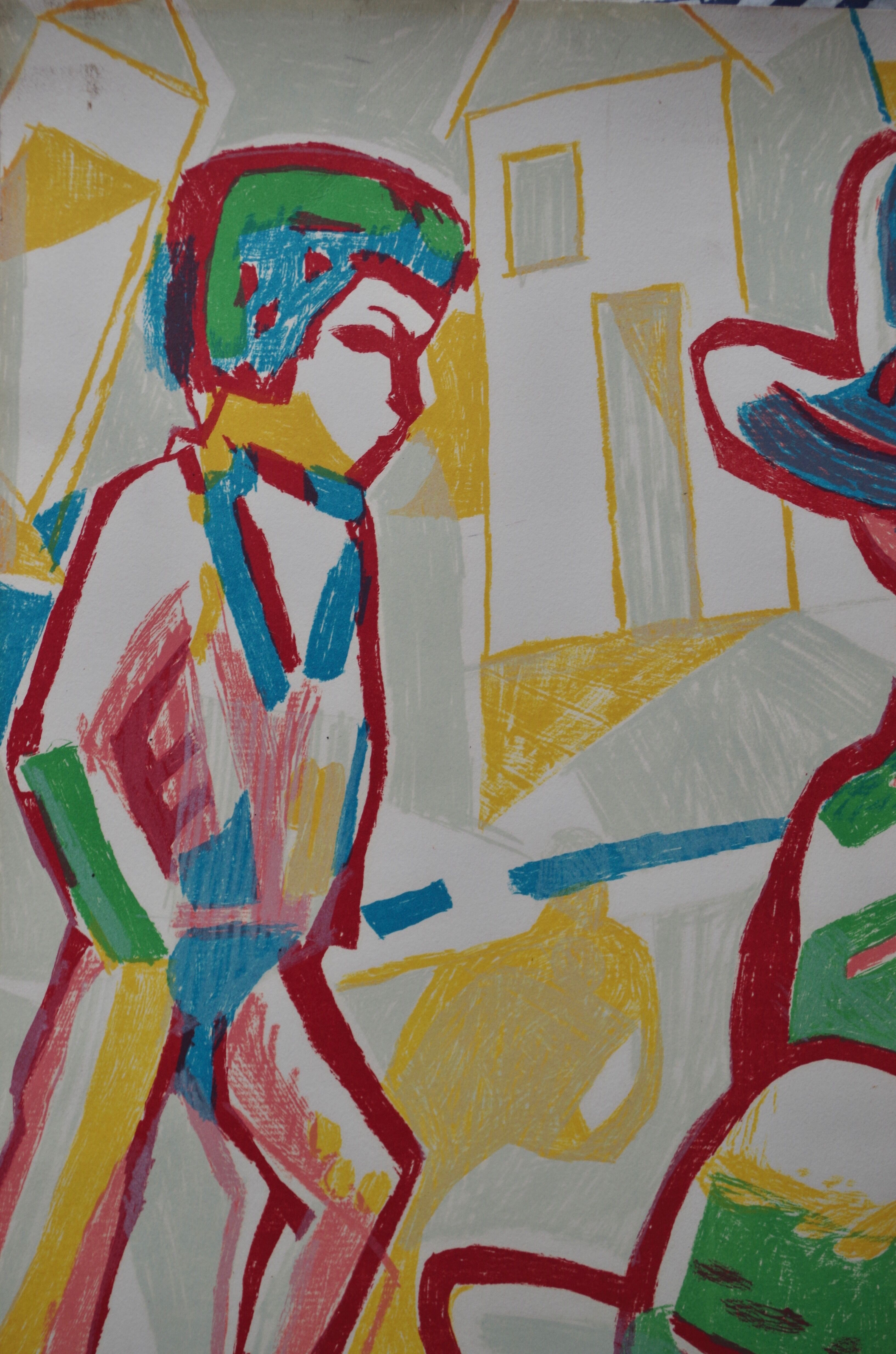 Color lithograph by Rolland Aymery, 1991