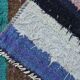 1970s Vintage Turkish Oushak Handmade Wool Cotton Blue Runner Rug 142x347
