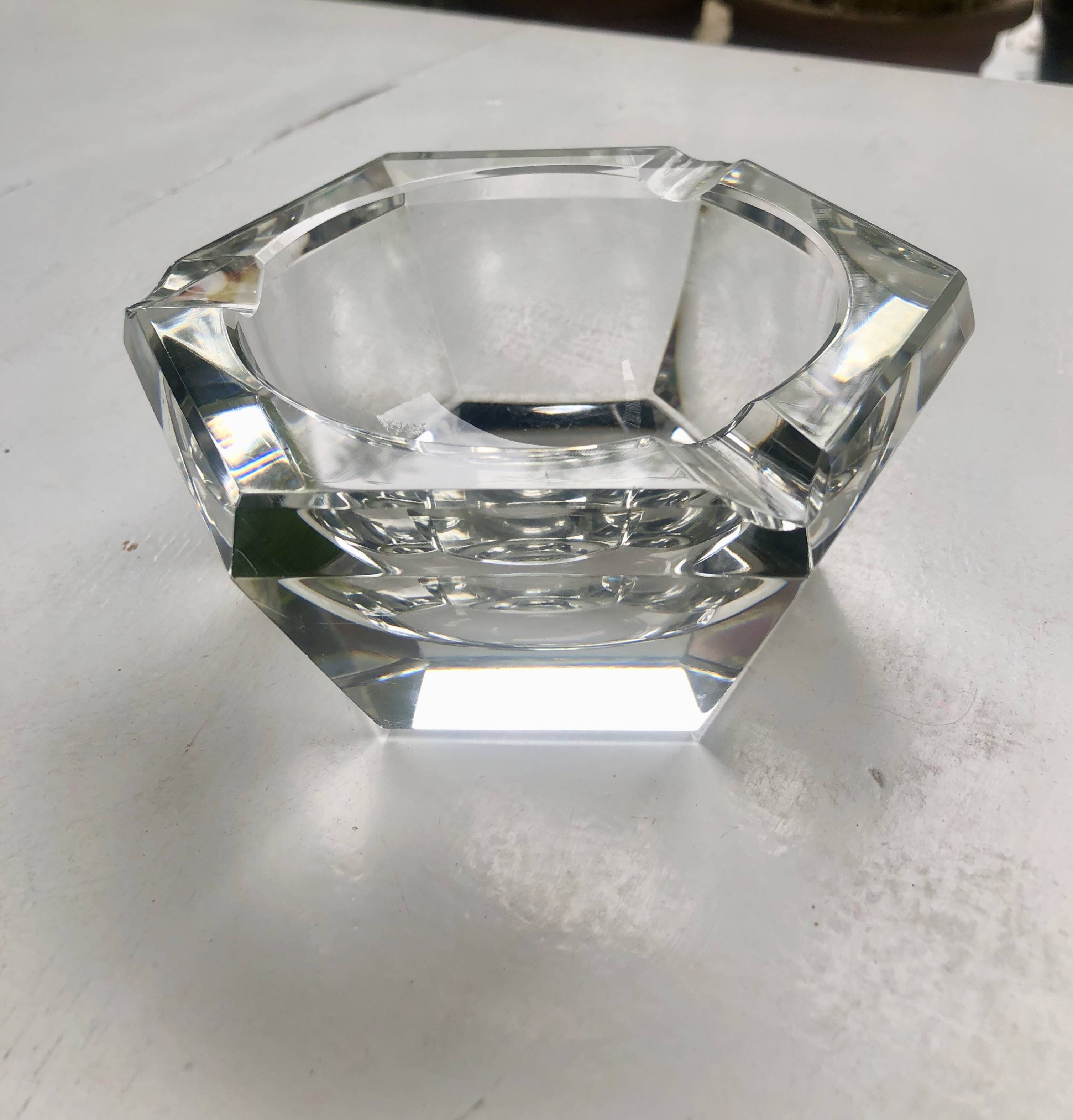 Solid crystal ashtray