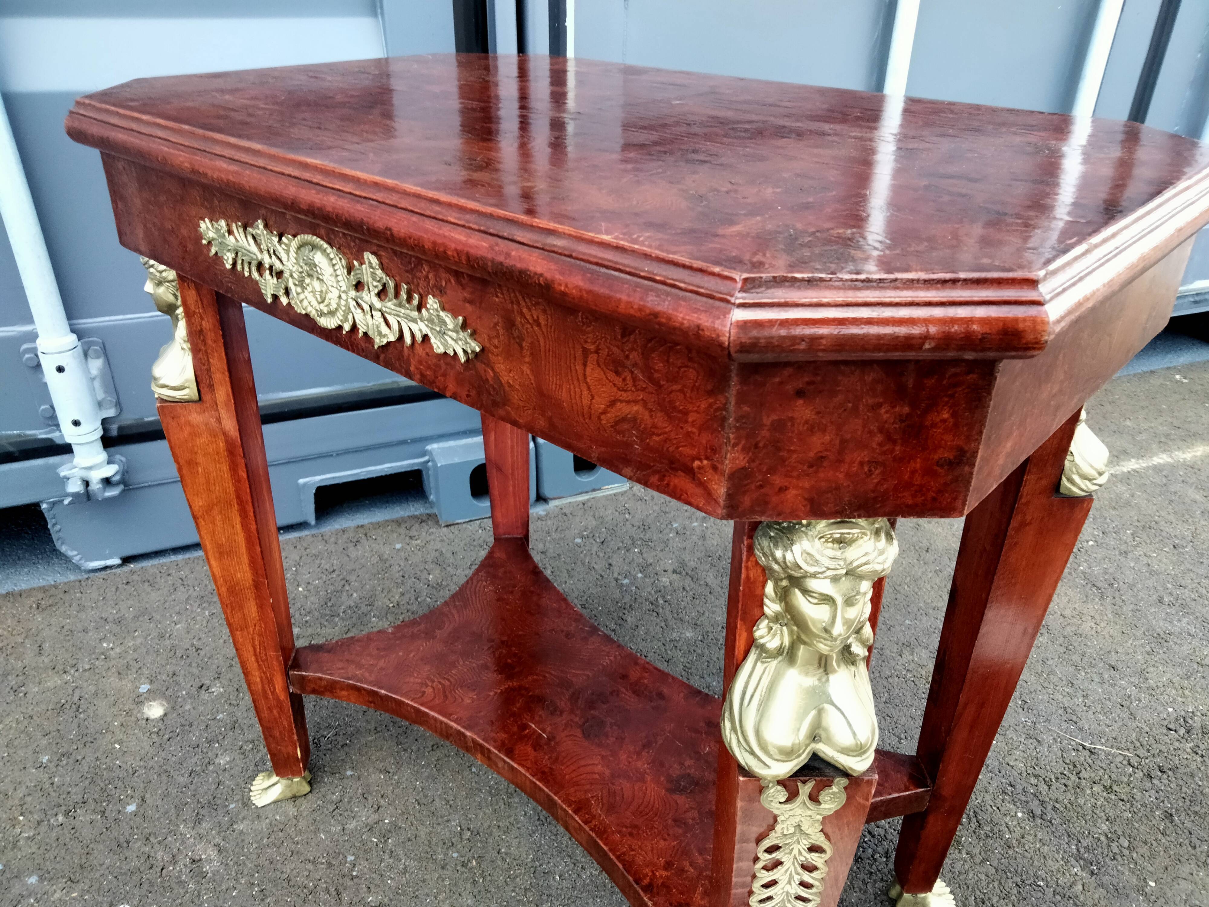 Table gueridon old decoration bronze empire