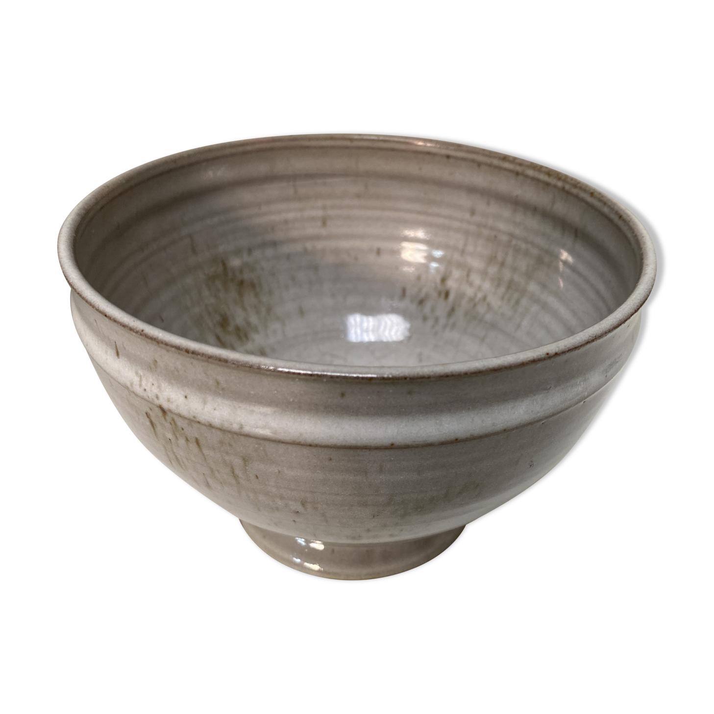 Vintage grey sandstone bowl signed