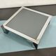 Mid-century chrome and dark mirror glass side table attributed to Saporiti. Italy 1970s