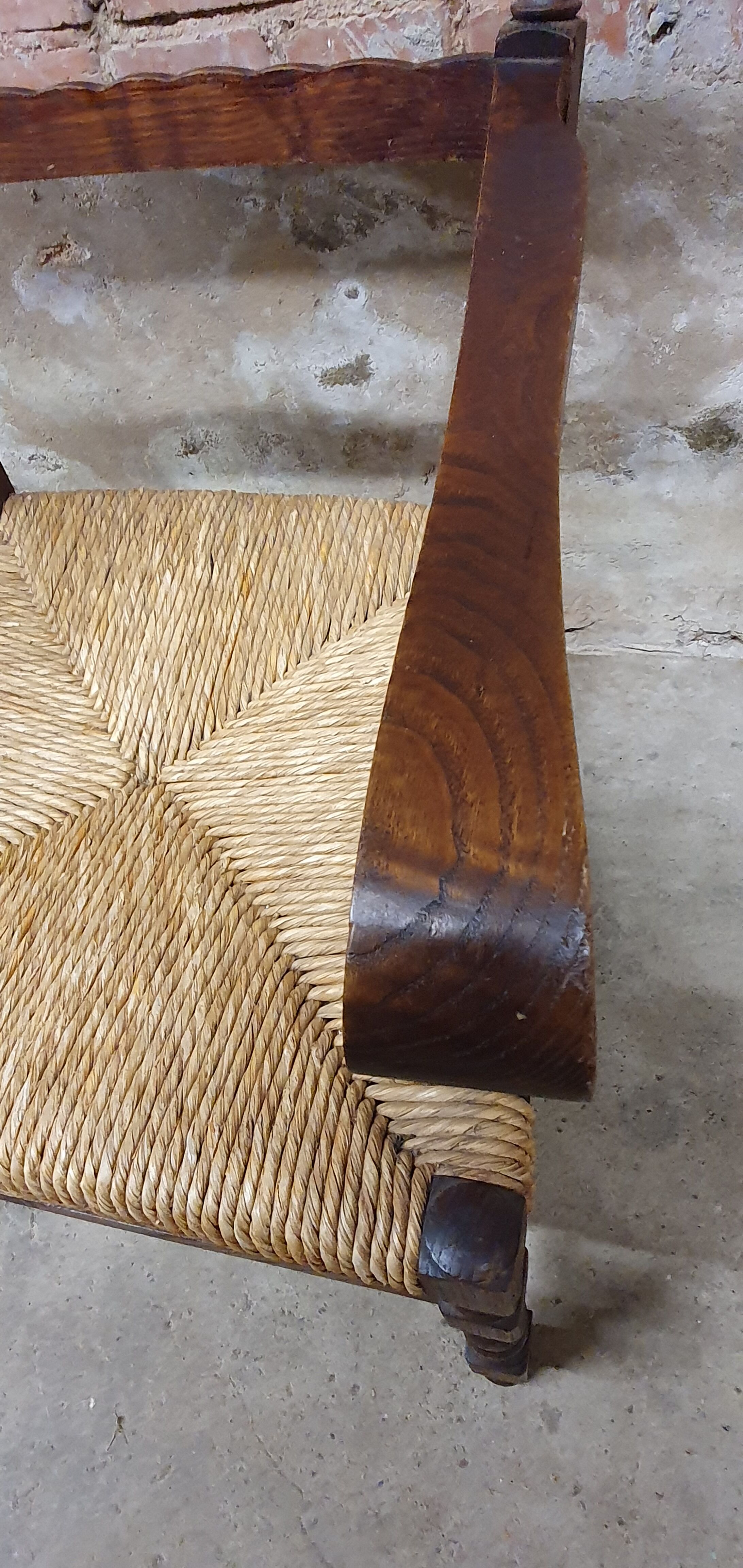 Vintage armchair in ash and cane