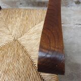 Vintage armchair in ash and cane