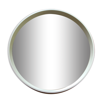 Miroir rond contour en plastique blanc