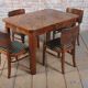 Art Deco Dining Set in Beech, Spruce and Walnut Veneer, Czech, 1920s, Set of 5