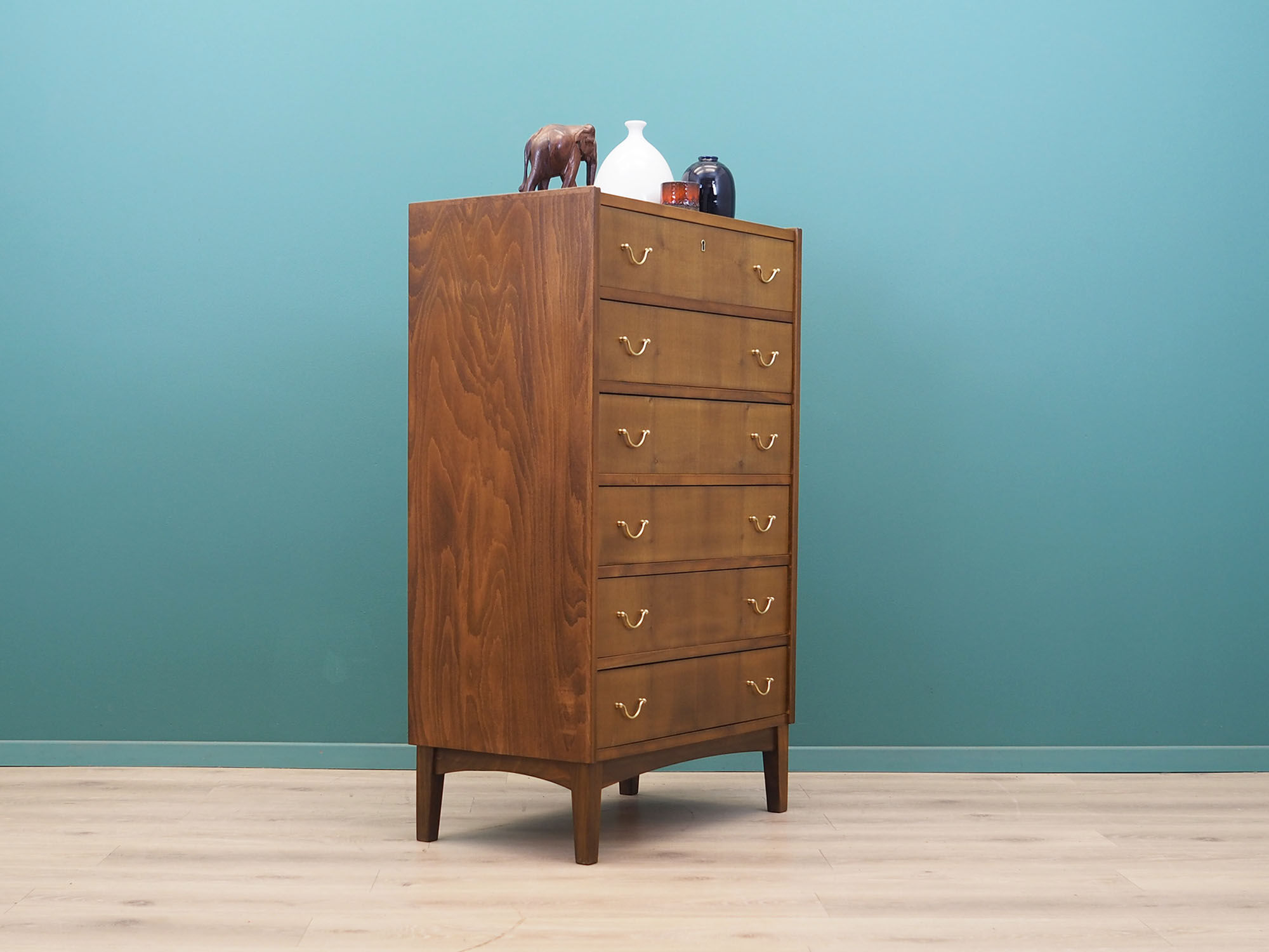 Walnut chest of drawers, Danish design, 60s, made in Denmark